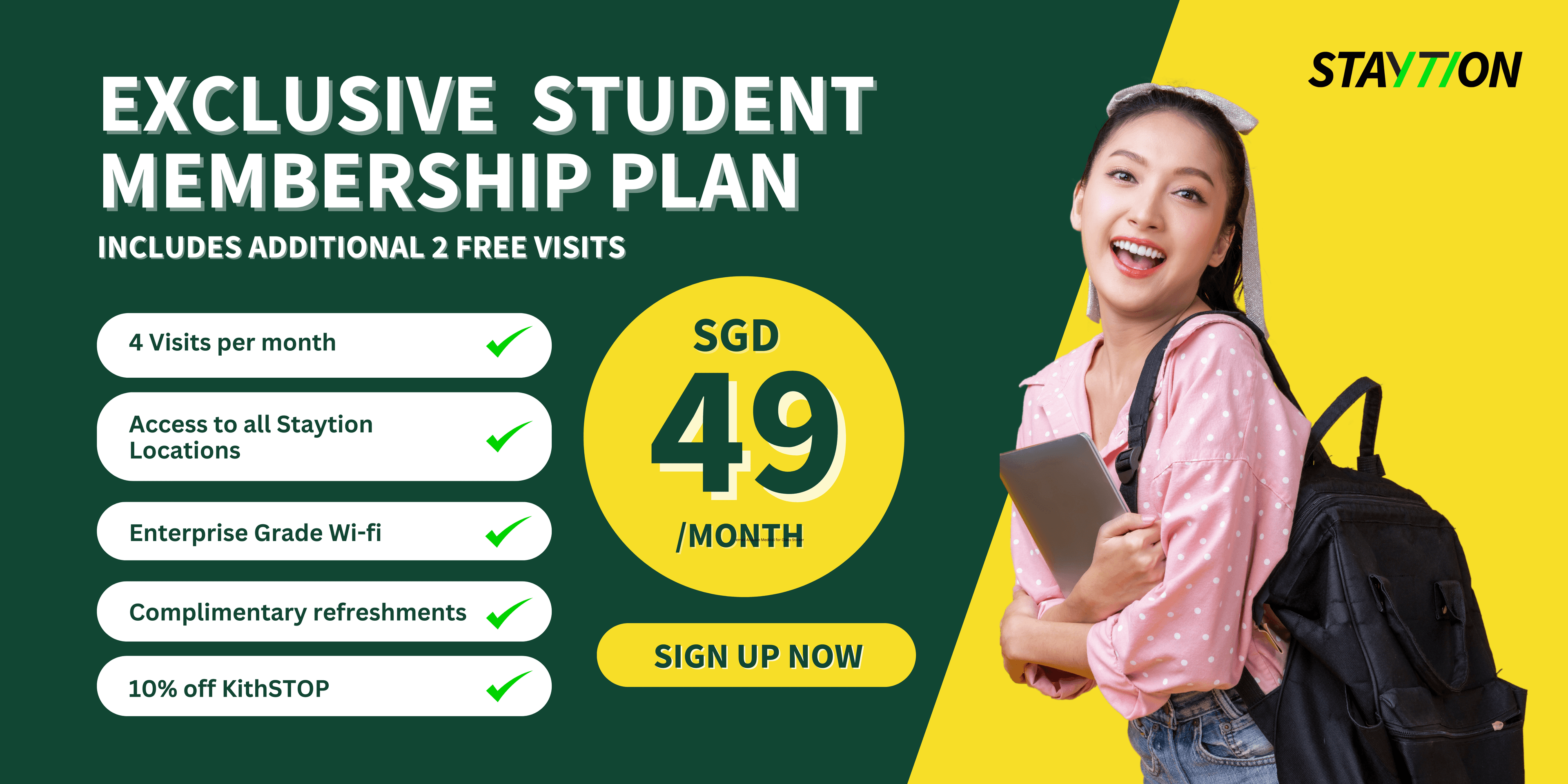 Exclusive Student Membership Promotions - Just $49 per month with additional 2 FREE visits!